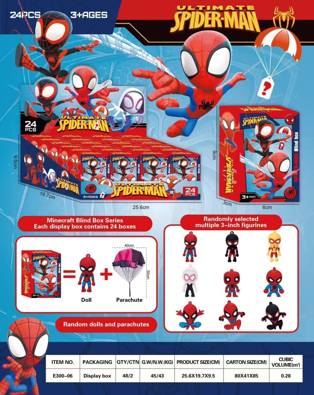 FIGURKI i SPADOCHRON SPIDER-MAN DLA DZIECI.