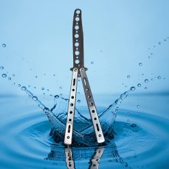 NÓŻ MOTYLKOWY TRENINGOWY SKŁADANY TĘPY DO ĆWICZEŃ BLOKADA.