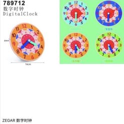 ZEGAR EDUKACYJNY DREWNIANY DLA DZIECI.