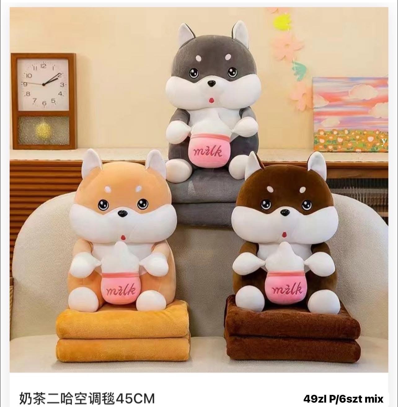 MASKOTKA PODUSZKA CUTE Z KOCEM 3W1 50CM.