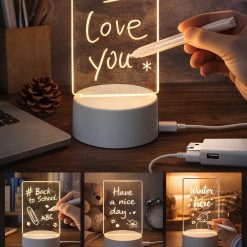 ŚWIECĄCA TABLICZKA NA NOTATKI LED USB 10X15CM.