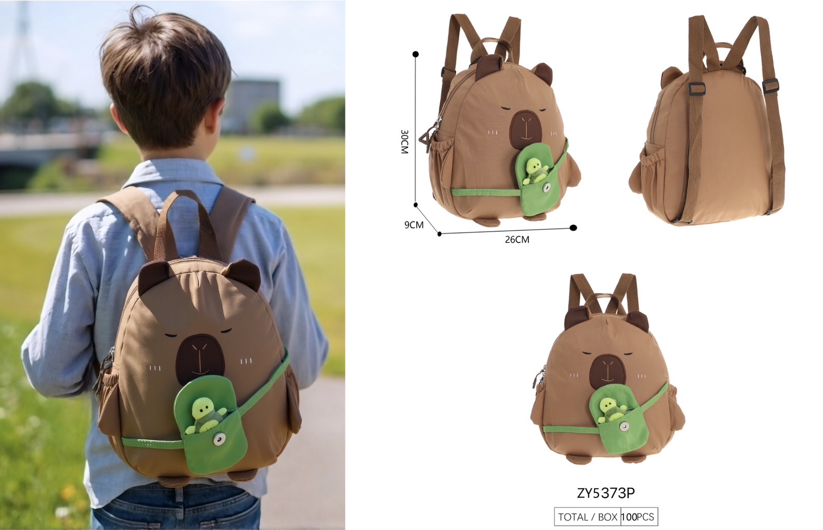 PLECAK SZKOLNY CUTE KAPIBARA DLA DZIECI.