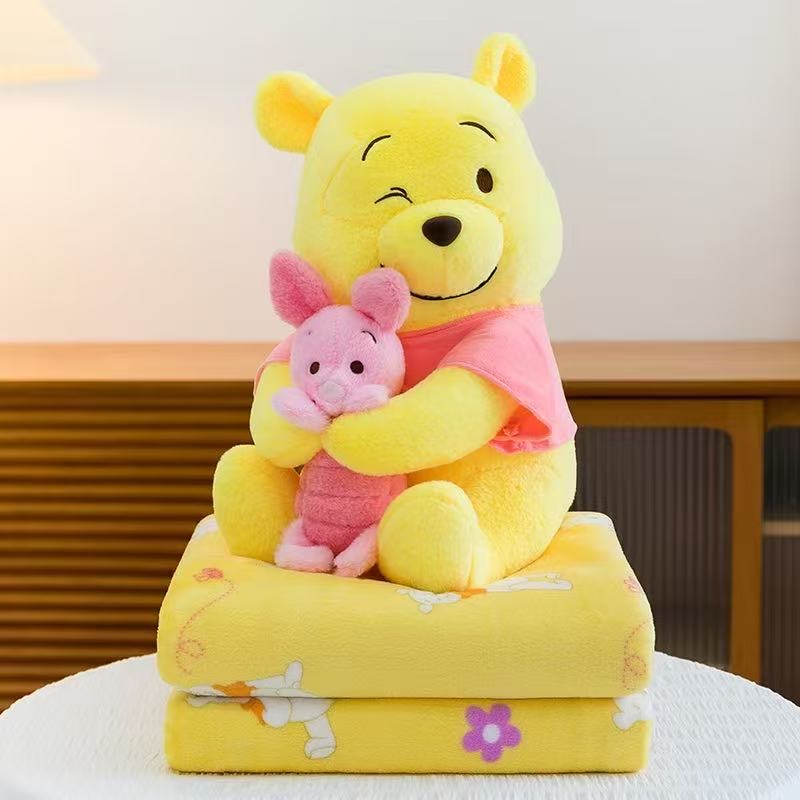 PLUSZOWA MASKOTKA KOC TEDDY BEAR 3W1-50CM.