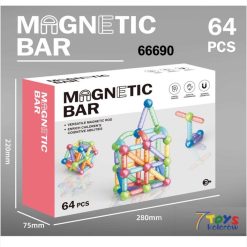 KLOCKI MAGNETYCZNE BAR KONSTRUKCYJNE 64 ELEMENTÓW.