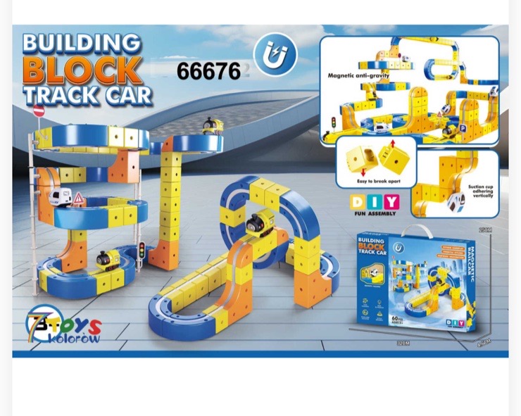 TOR ELEKTRYCZNY KOLEJKA KLOCKI MAGNETYCZNE POCIĄG ANTYGRAWITACYJNY 60 EL.