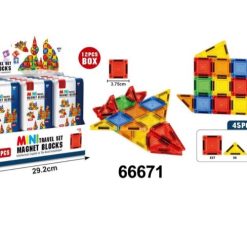 KLOCKI MINI MAGNETYCZNE EDUKACYJNE 71 ELEMENTÓW.