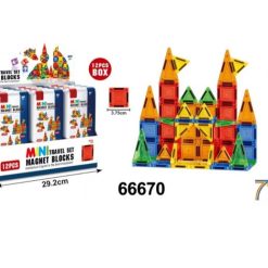 KLOCKI MINI MAGNETYCZNE EDUKACYJNE 54 ELEMENTÓW.