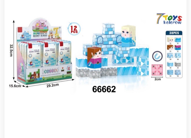 KLOCKI MINI MAGNETYCZNE EDUKACYJNE 38 ELEMENTÓW.