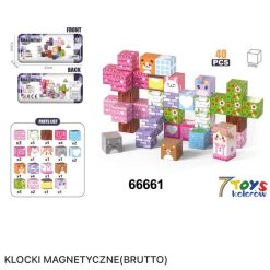 KLOCKI MAGNETYCZNE EDUKACYJNE 40 ELEMENTÓW.