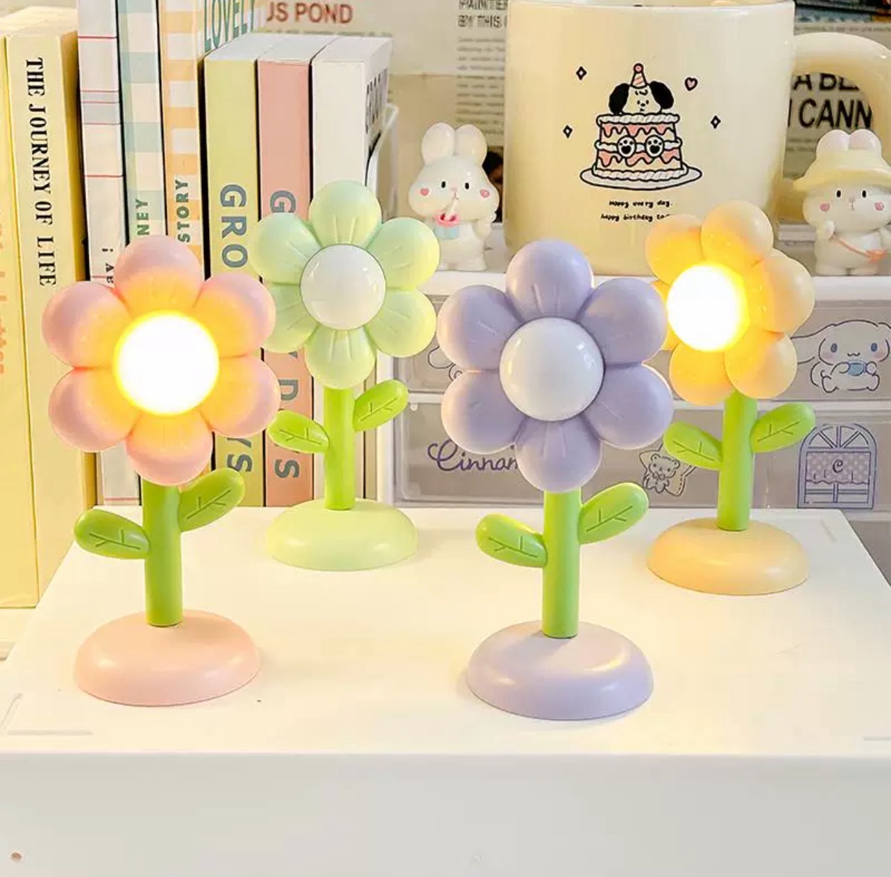 LAMPKA NOCNA LED BIURKOWA KWIATEK MINI.