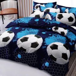KOMPLET POŚCIELI 5D ''MILANO'' PIŁKARSKIE 4 CZĘŚCIOWY 160/200 CM.