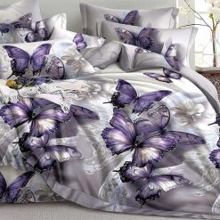 KOMPLET POŚCIELI 5D ''MILANO'' MOTYLE 4 CZĘŚCIOWY 160/200 CM.