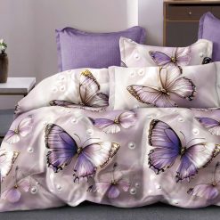 KOMPLET POŚCIELI 5D ''MILANO'' MOTYLE 4 CZĘŚCIOWY 160/200 CM.