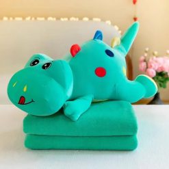 MASKOTKA PODUSZKA DINOZAUR Z KOCEM 3W1 50CM.