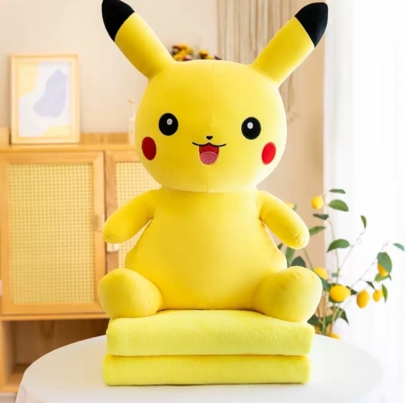 MASKOTKA PODUSZKA PIKACHU Z KOCEM 3W1 50CM.