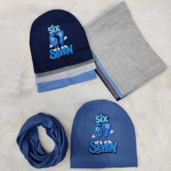 KOMPLET CZAPKA KOMIN NA WIOSENNA SIX SEVEN DLA DZIECI.