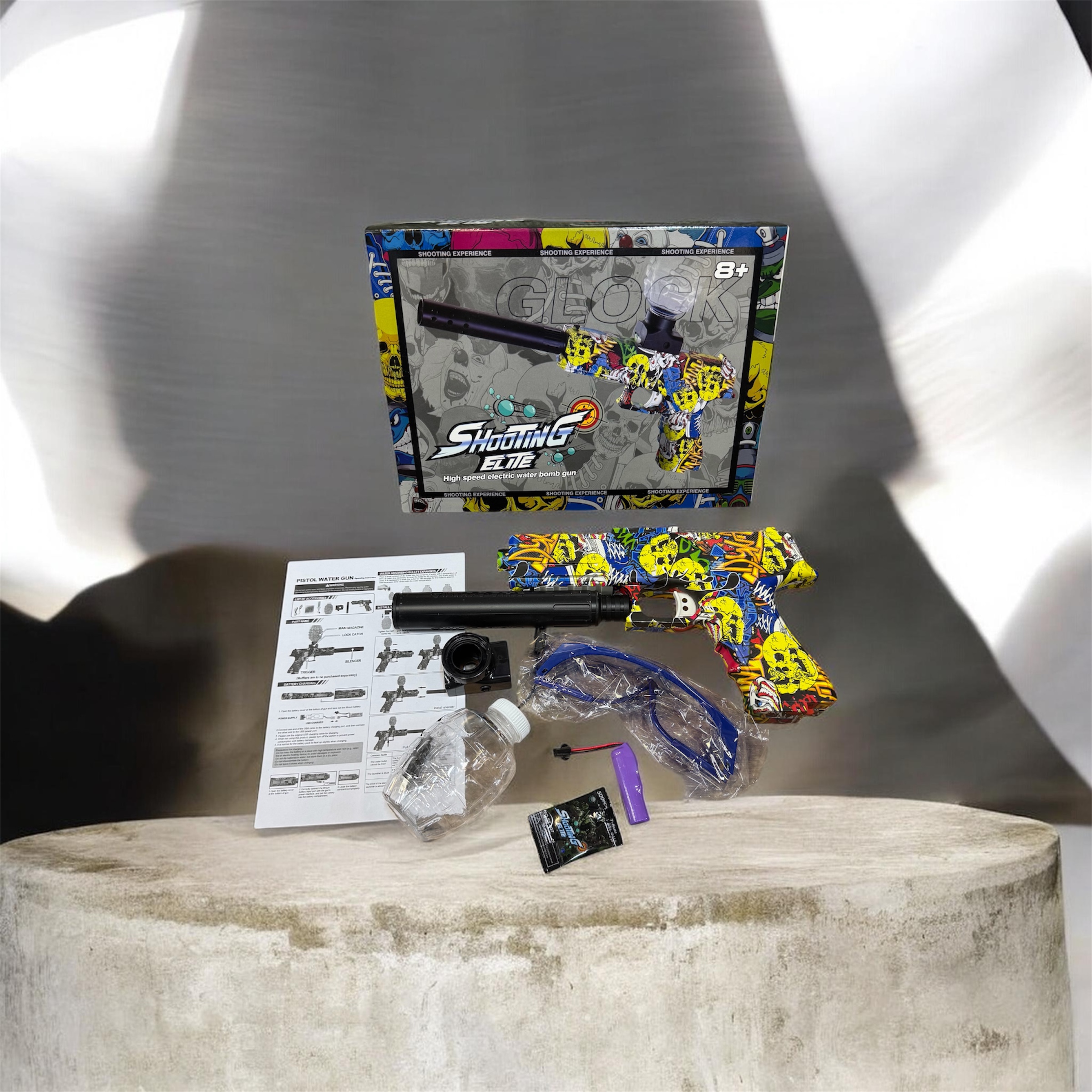 PISTOLET AUTOMATYCZNY NA KULKI ŻELOWE WODNE.