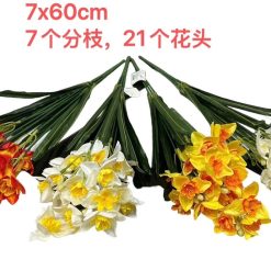 SZTUCZNE KWIATY SILIKONOWE BUKIET JAK ŻYWE GUMOWE 60CM.