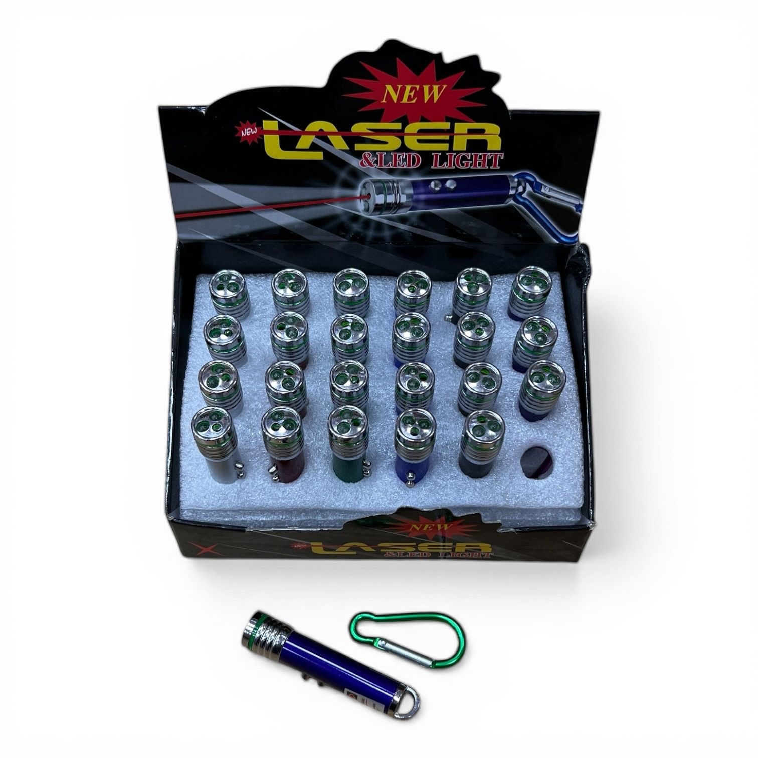 LATARKA BRELOK LED & LASER 2W1.