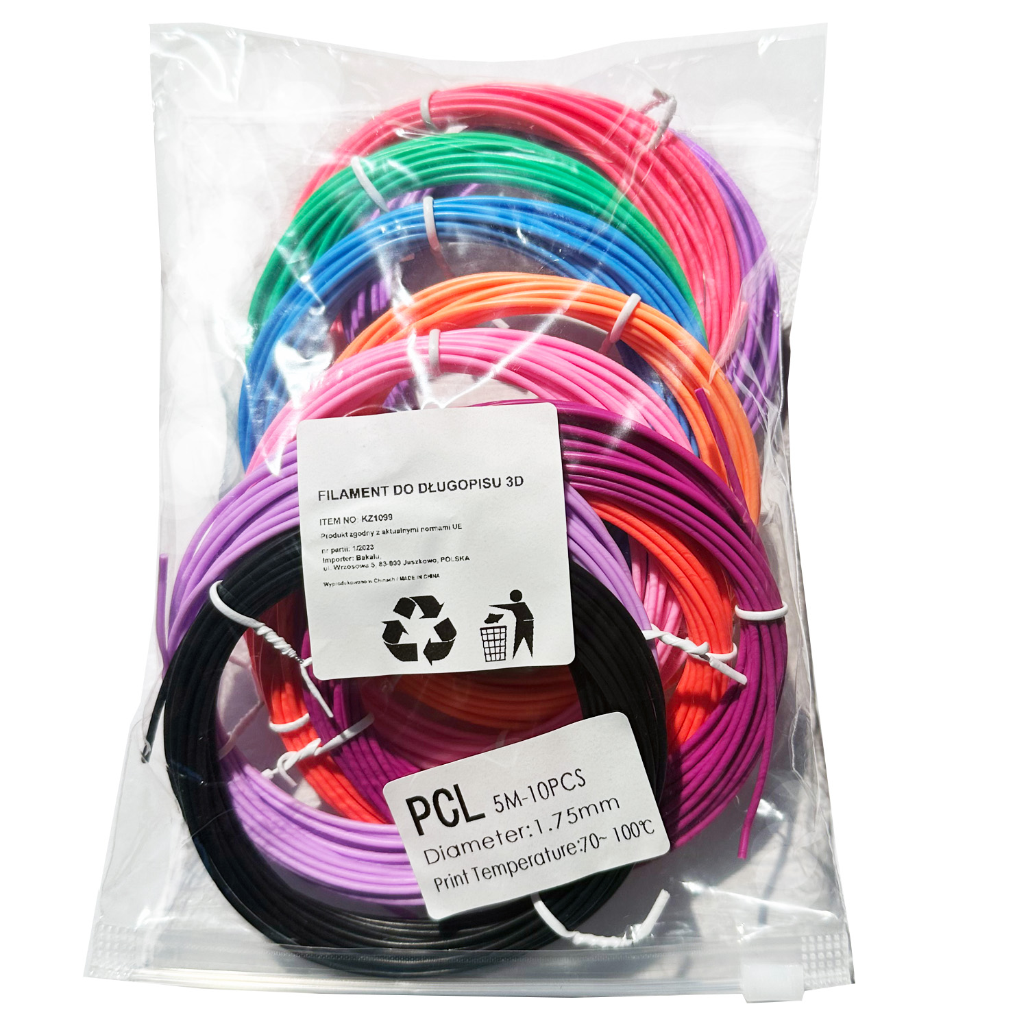 WKŁADY DO DŁUGOPISÓW PLA FILAMENT 3D PEN 50M. - obrazek 2