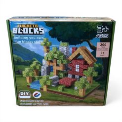 KLOCKI MAGNETYCZNE 200 EL. KONSTRUKCYJNE KWADRATOWE MINECRAFT.