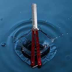 NÓŻ MOTYLKOWY TRENINGOWY SKŁADANY TĘPY DO ĆWICZEŃ BLOKADA.