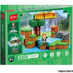 KLOCKI MAGNETYCZNE PIXEL WORLD 50 ELEMENTÓW.