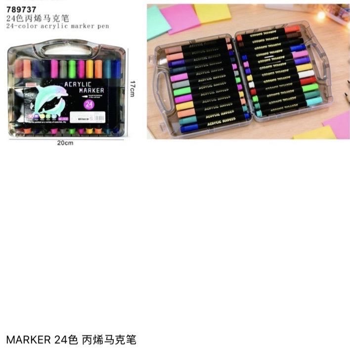 ZESTAW MARKER AKRYLOWE 24PCS COLOR.
