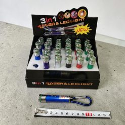 LATARKA BRELOK LED & LASER 3W1.