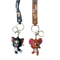 BRELOK FIGURKI GUMOWE TOM & JERRY DO KLUCZY.