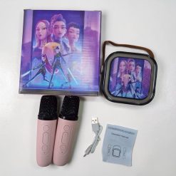 ZESTAW KARAOKE K-POP Z GŁOŚNIKIEM + 2PCS MIKROFONEM.