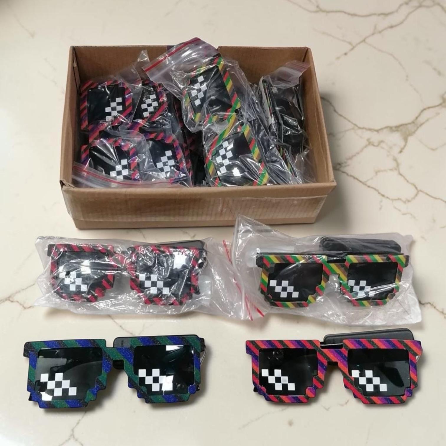 OKULARY ŚWIECĄCE LED ŻALUZJE IMPREZOWE DISCO.