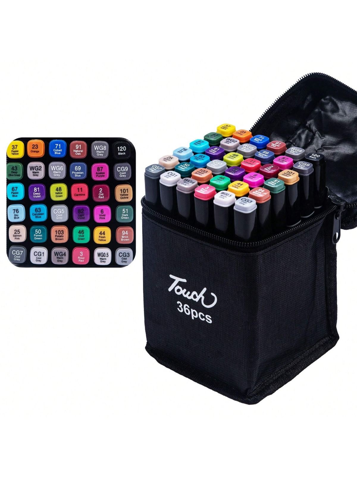 MARKERY DWUSTRONNE ALKOHOLOWE W ETUI ZESTAW 36PCS.