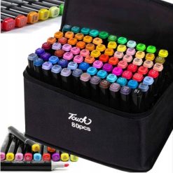 MARKERY DWUSTRONNE ALKOHOLOWE W ETUI ZESTAW 80PCS.
