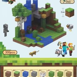 KLOCKI MAGNETYCZNE MINECRAFT 300 ELEMENTÓW.