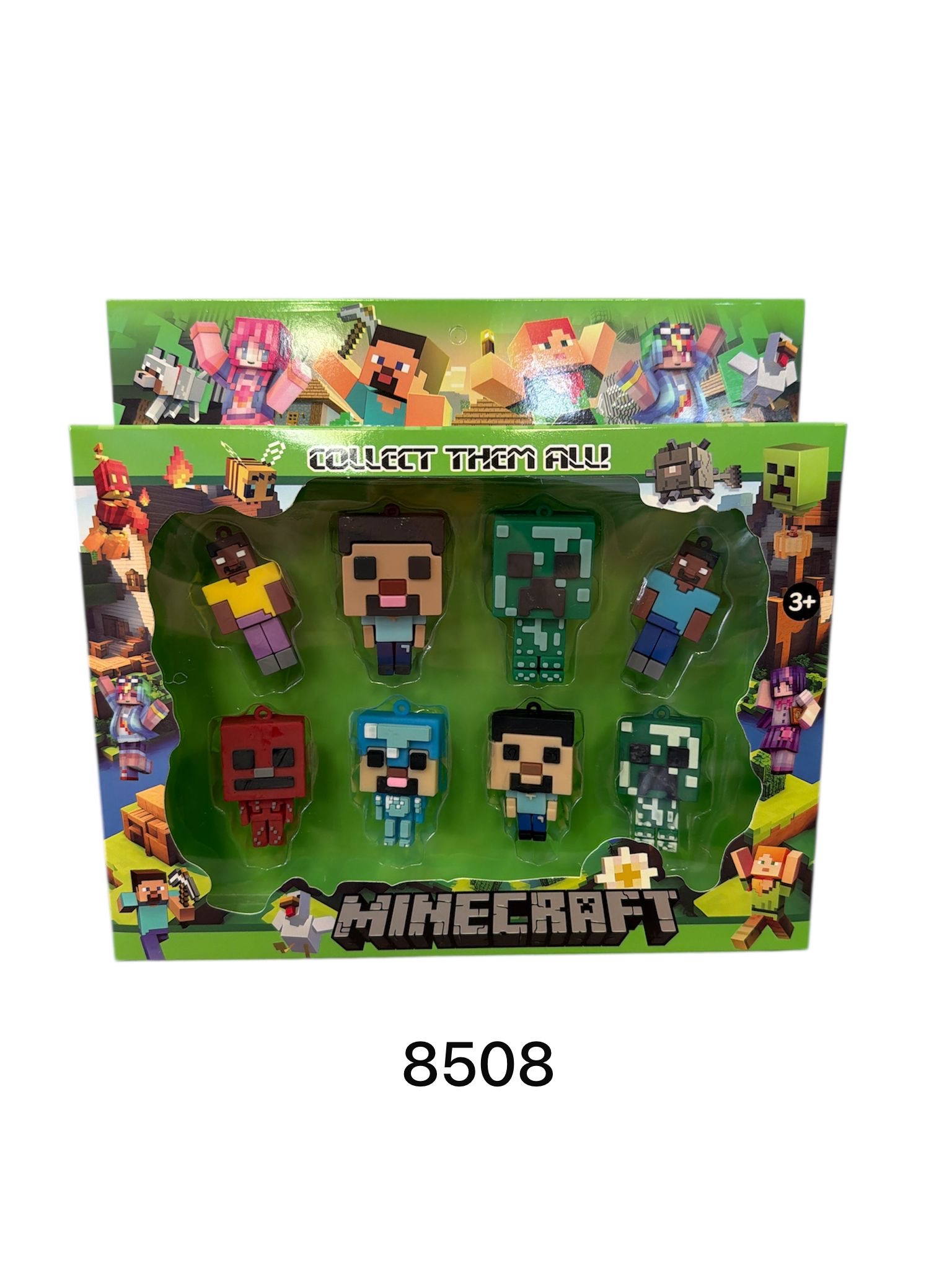 ZESTAW FIGURKI GUMOWE MINECRAFT 8PCS.
