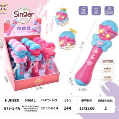 ZABAWKOWY MIKROFON DŹWIĘKIEM i ŚWIATŁAMI.