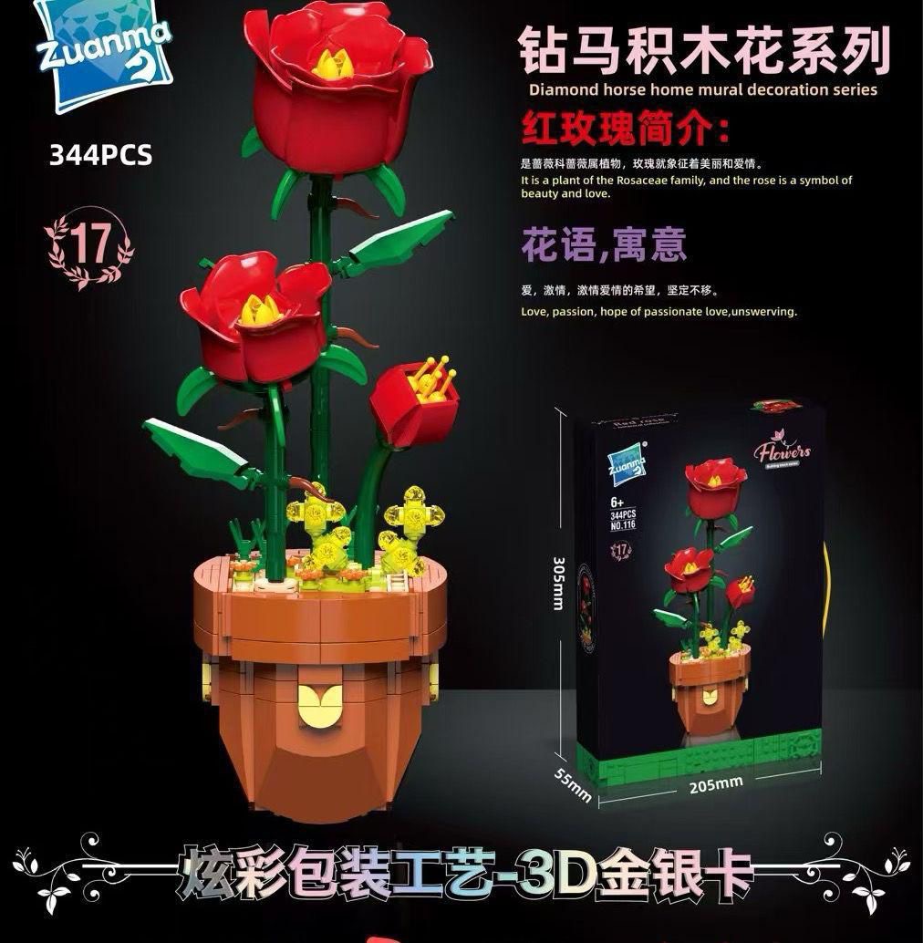 KLOCKI KONSTRUKCYJNE KWIATKI ZUANMA 344PCS.