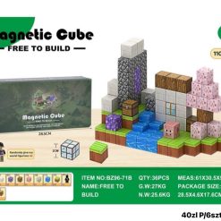 KLOCKI MAGNETYCZNE MINECRAFT 110 ELEMENTÓW.