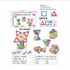 KLOCKI MAGNETYCZNE KONSTRUKCYJNE 58 ELEMENTÓW.