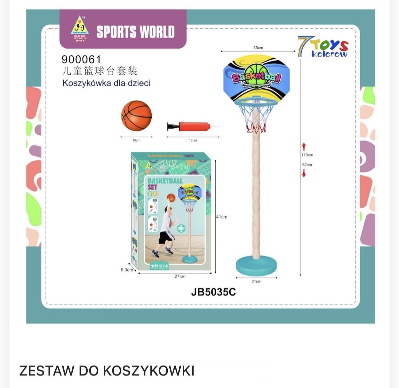 ZESTAW DO KOSZYKÓWKI DLA DZIECI.