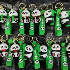 BRELOK FIGURKI GUMOWA PANDA DO KLUCZY.