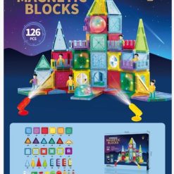 KLOCKI MAGNETYCZNE KONSTRUKCYJNE 126 ELEMENTÓW.