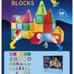 KLOCKI MAGNETYCZNE KONSTRUKCYJNE 90 ELEMENTÓW.