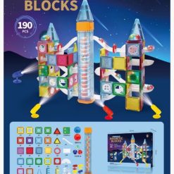 KLOCKI MAGNETYCZNE KONSTRUKCYJNE 190 ELEMENTÓW.