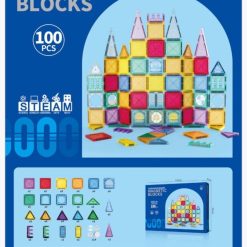 KLOCKI MAGNETYCZNE KONSTRUKCYJNE 100 ELEMENTÓW.