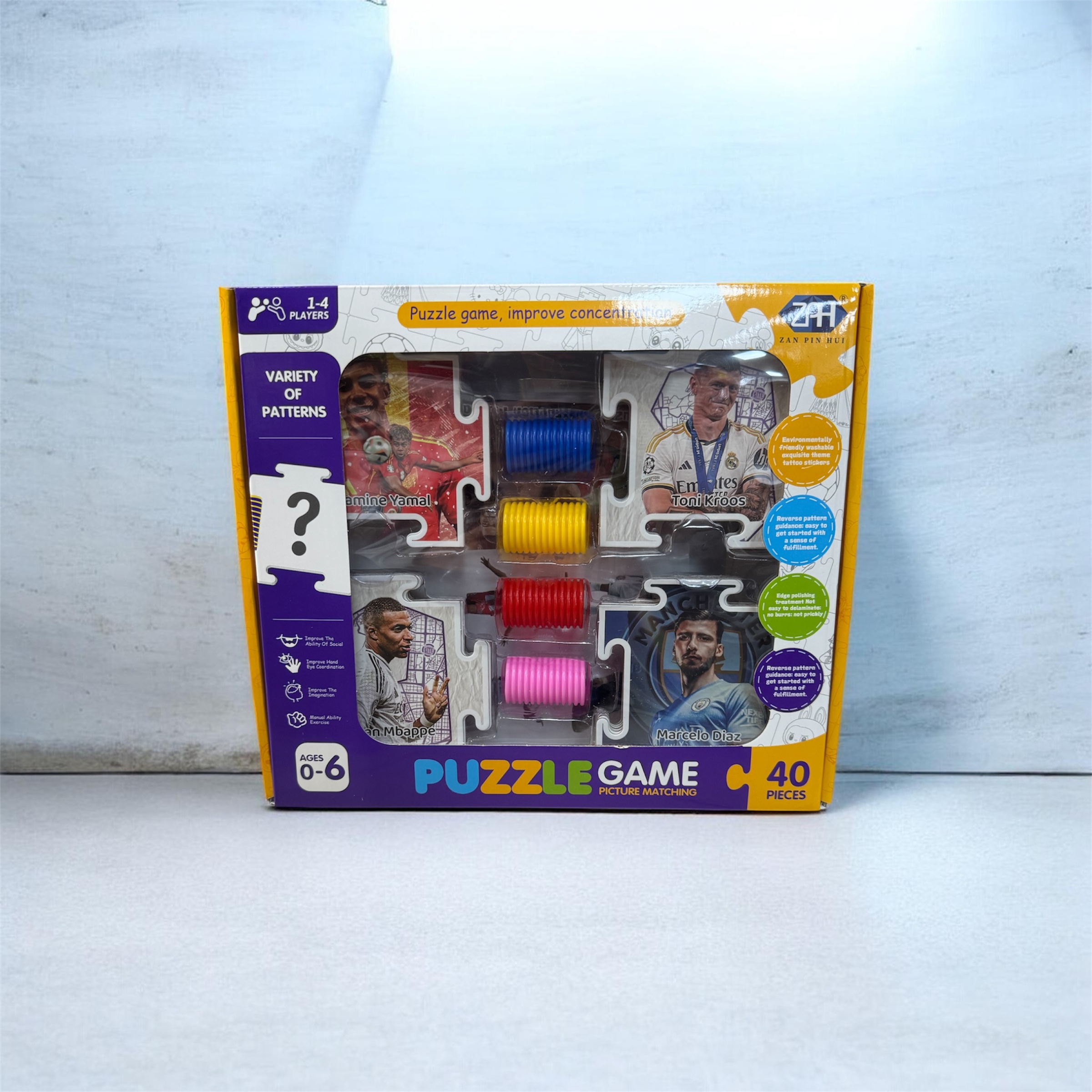 ZESTAW PUZZLE GAME PIŁKARSKIEJ 40PCS DLA DZIECI.