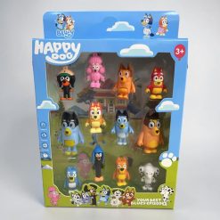 ZESTAW FIGURKI BLUEY HAPPY DOG 12 SZTUK.