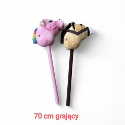 GŁOWA KONIA PLUSZOWA NA KIJU DŹWIĘKIEM 70CM.