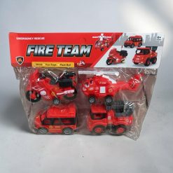 ZESTAW AUTO FIRE TEAM 4 SZTUK DLA DZIECI.